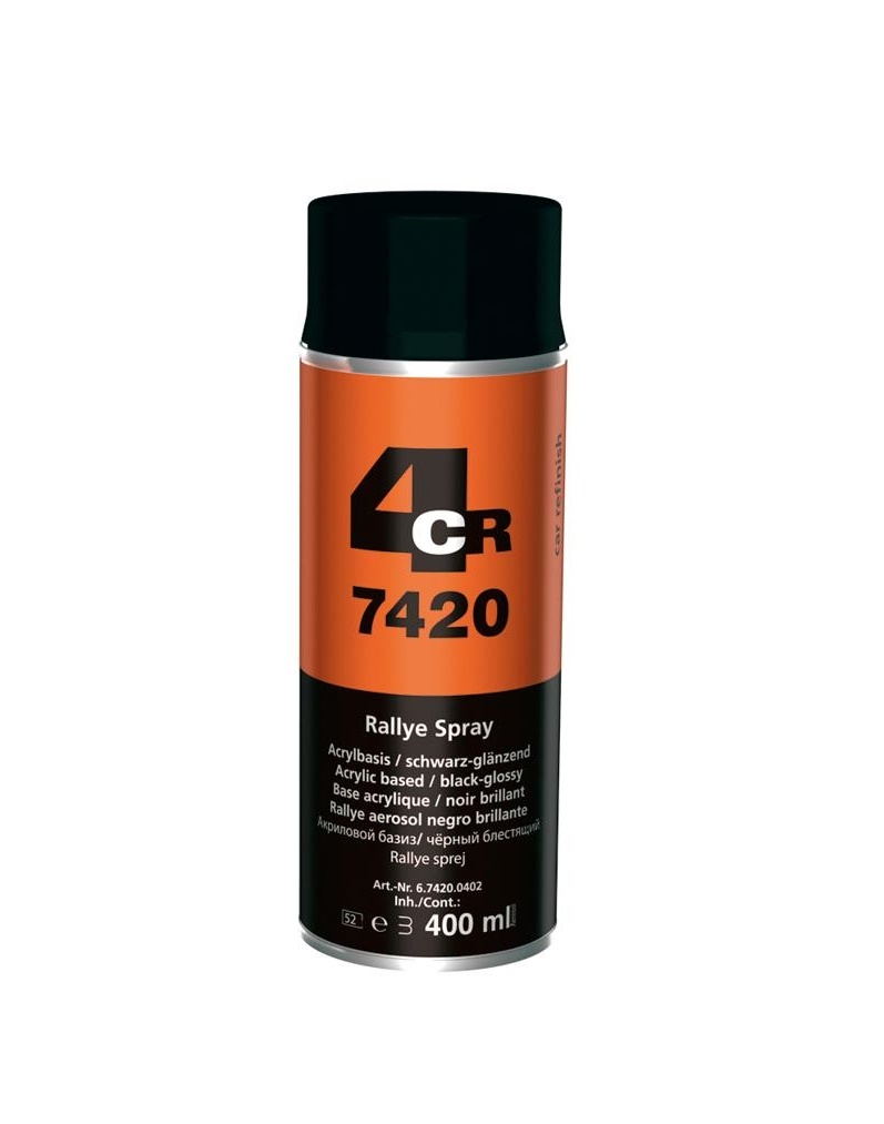 4CR Rallye sprej černý lesklý 400ml
