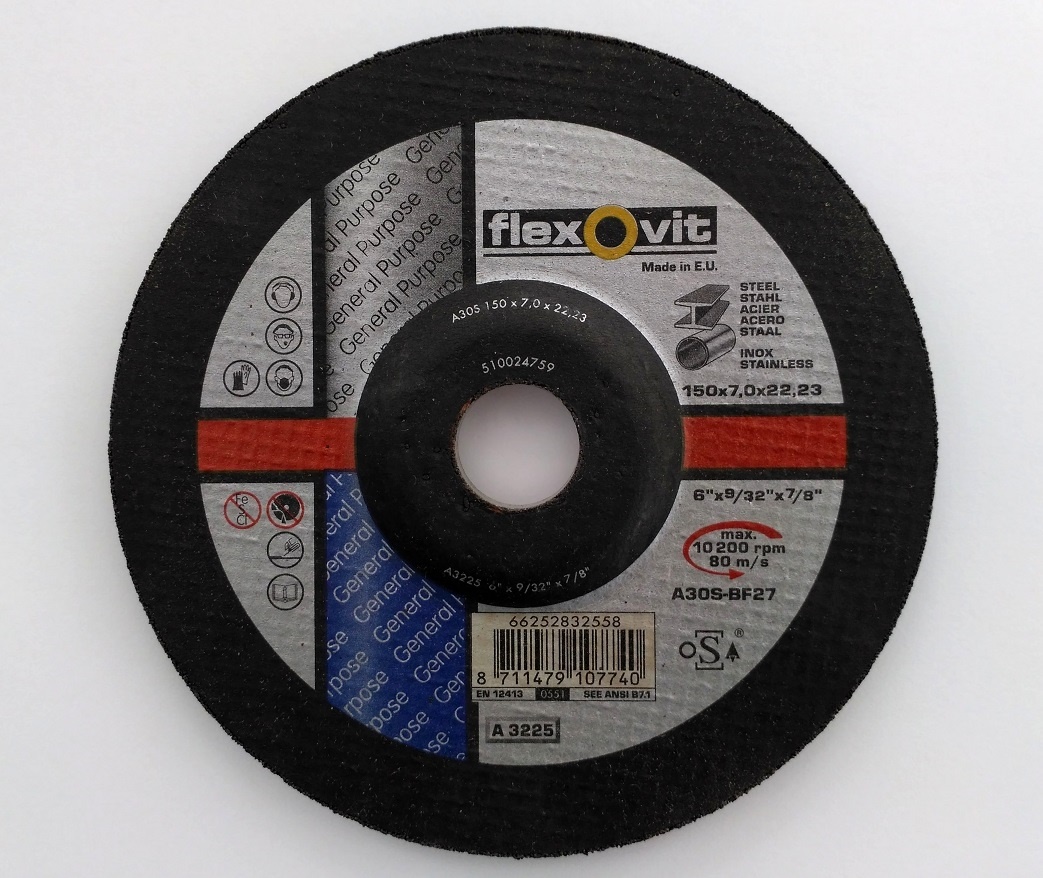 FLEXOVIT Brusný kotouč na ocel/nerez 150x7x22,2mm