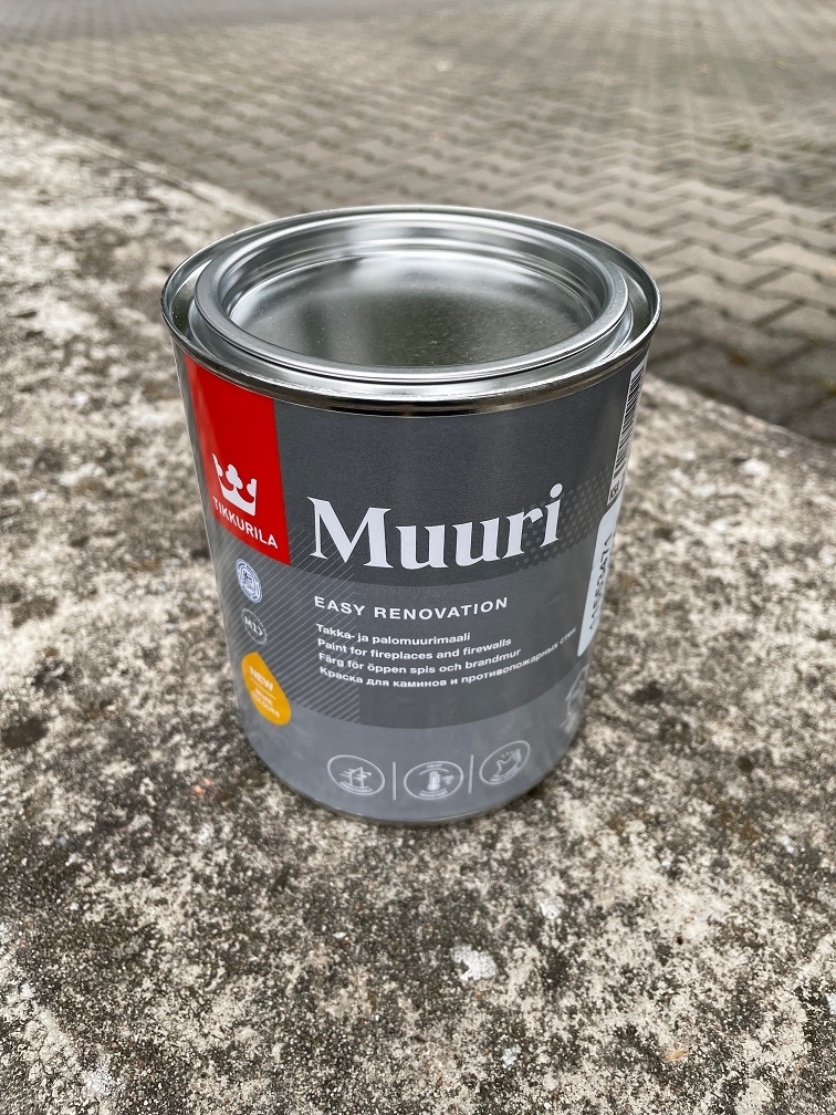 Tikkurila MUURI teplotně odolná barva na stěny, krby, pece NEW 0,9l